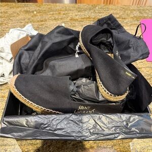 Saint Laurent Black Canvas Espadrilles